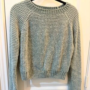 Altar'd State Sage Green Waffle Knit Crewneck Sweater Large